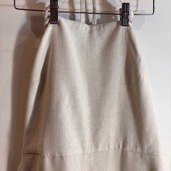 CLUB MONACO Sz 10 Open Back Jumpsuit Linen Cotton Tencel Blend Wide Leg NEW Ecru - Picture 5 of 16